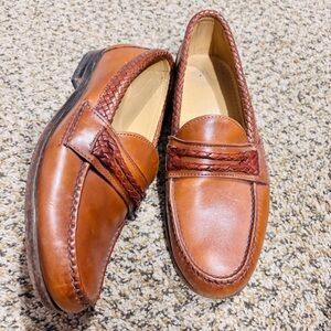 Allen Edmond Sz 8.5D Brown Penny Loafer Leather Shoes 22999